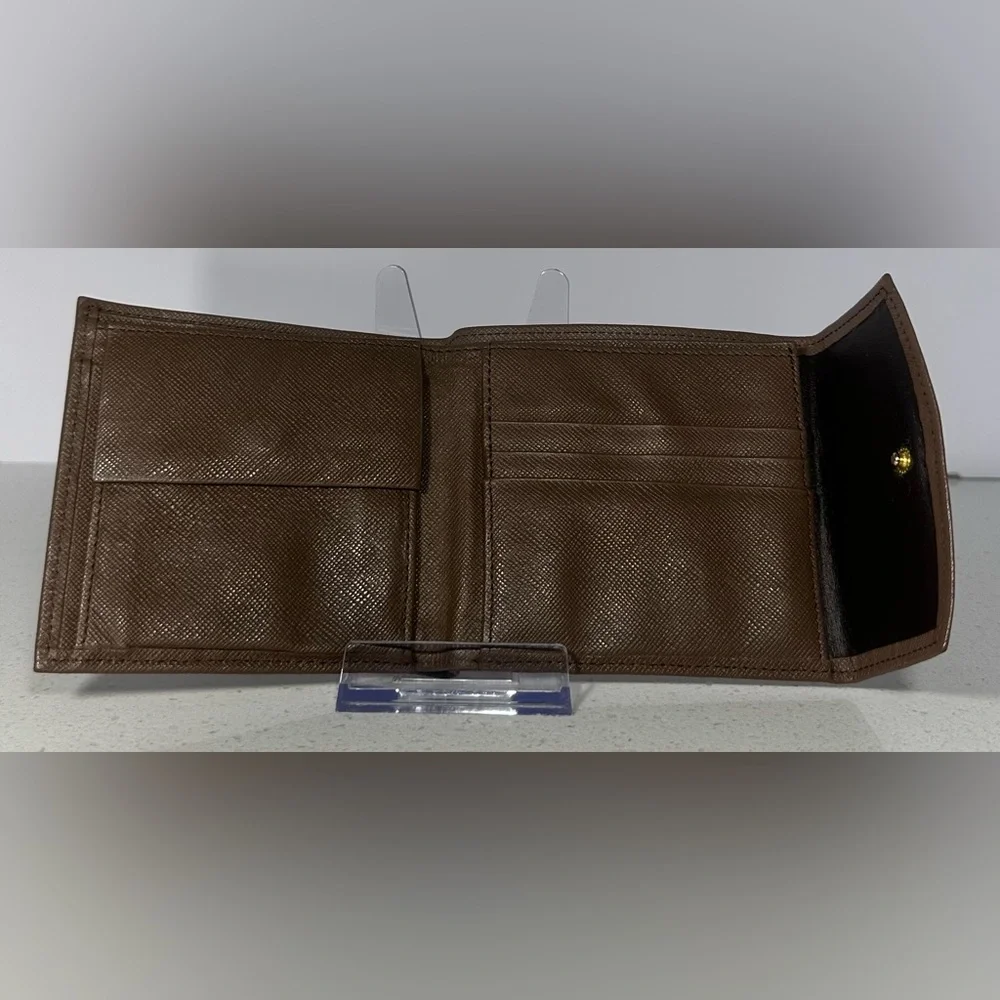 BURBERRYS Vintage Nova Check Canvas Leather Bi-Fold Compact Wallet